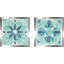 «Garden Getaway Tile V Teal», ensemble de 2 reproductions d'art sur papier-25346549-25346551