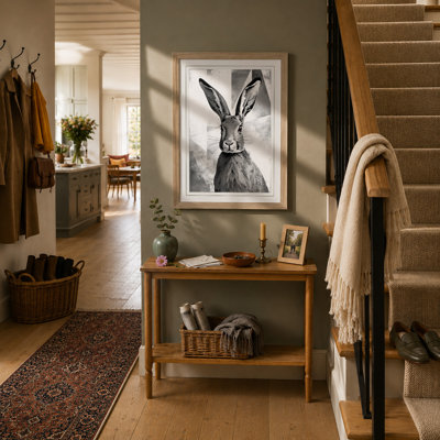 Hare in Ink Japandi - Framed Print