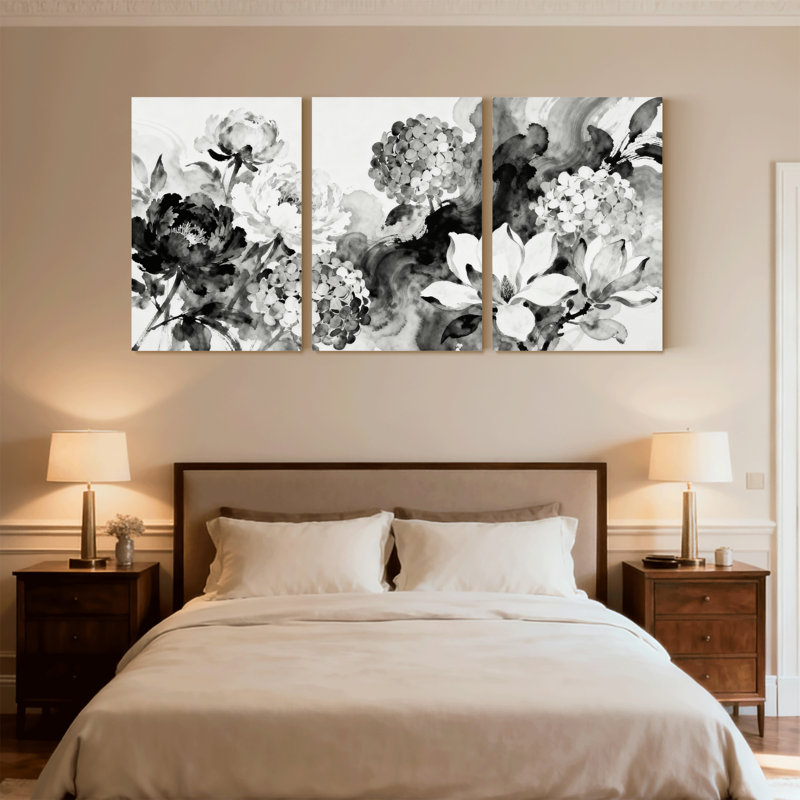 Plantes et fleurs, ensemble de 3 impressions sur toile, H 30 po x l 60 po