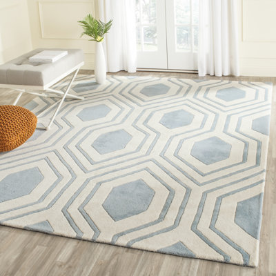 Deedie Hand Tufted Wool Geometric Rug
