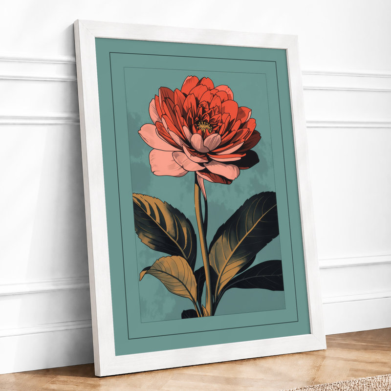 Peony Study Botanical - Print, A4 - 29.7 x 21.0 cm, White