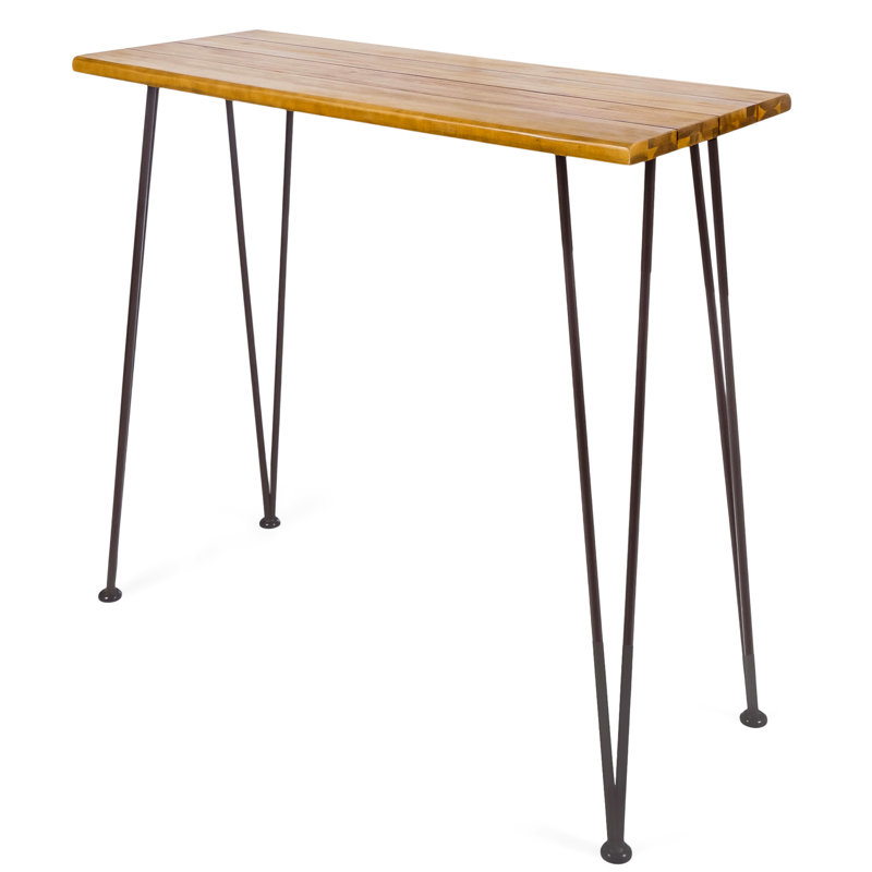 Table de bar en bois avec finition - structure en fer pour créer un espace extérieur invitant