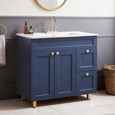 Taiquan 36" Modern Blue Free-standing Single Bathroom Vanity Set