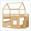 Lit maison en bois avec tablette DEL intégrée-1649280322