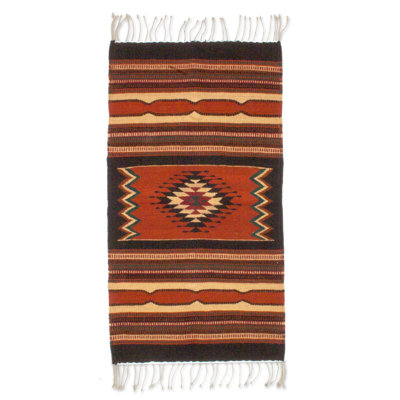 Tapis brun en laine touffeté fait main sud-ouest Kasper