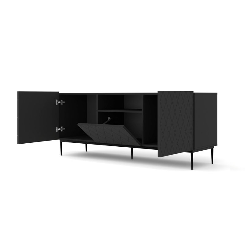 Amsha Unfinished TV Stand for TVs up to 60", Black