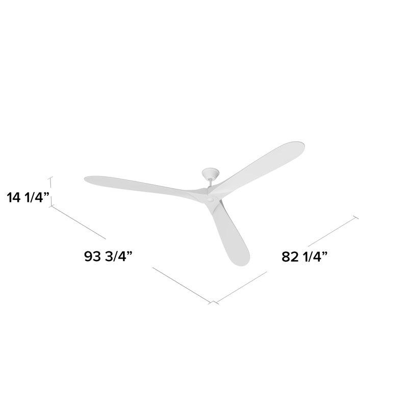 Maverick Downrod Ceiling Fan, Burnished Brass with White Blades, 52"