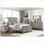 2 tiroirs gris antique Table de chevet brune - Mobilier de chambre à coucher en placage d'acacia