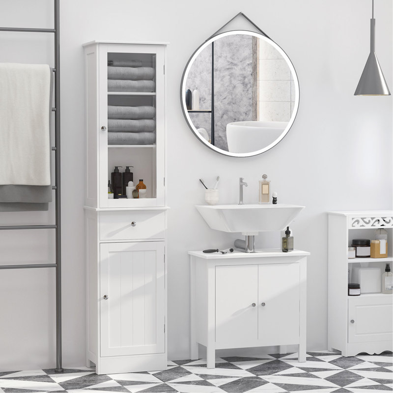 Slim Bathroom Storage Cabinet With Ample Space And Secure Design