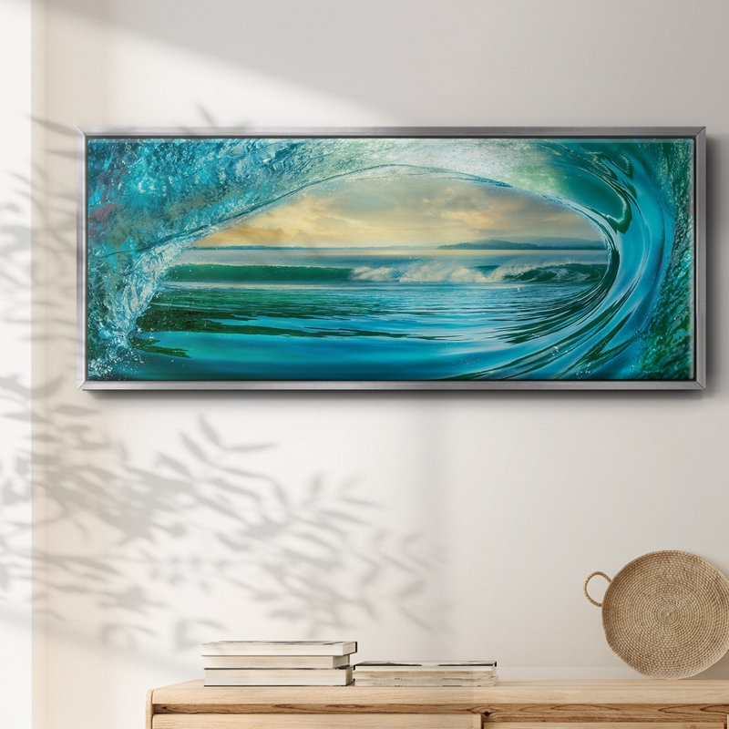 Big Wave- Framed Canvas, 20" H x 50" W
