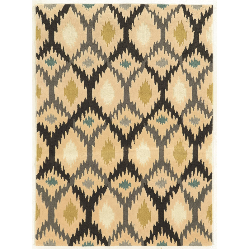 Tapis fait main gris et multicolore Equelle, Rectangle 8 pi x 10 pi