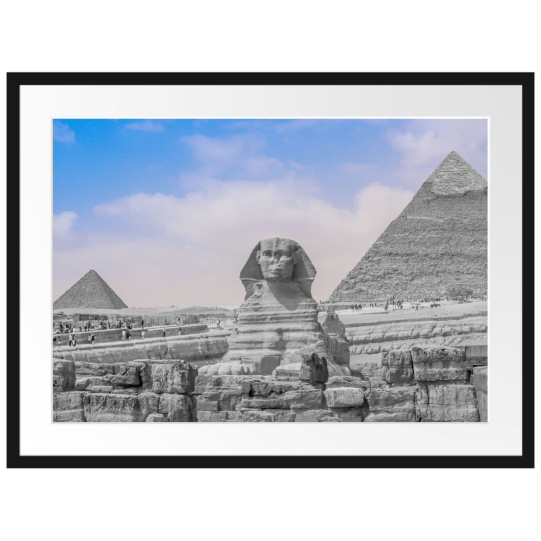 Gerahmtes Poster Wunderschöne Sphinx in Gizeh