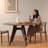 Nut-brown Round Solid Wood Dining Table-1942603030