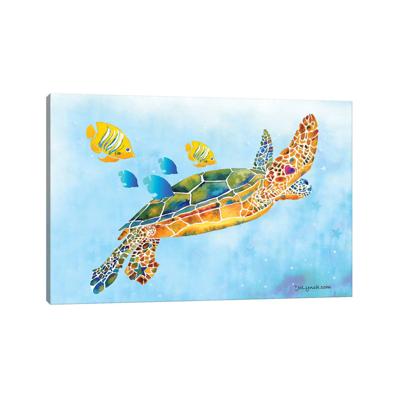 Sea Turtle Fish by Jo Lynch - Wrapped Canvas Gallery-Wrapped Canvas Giclée, 45.72cm H x 66.04cm W