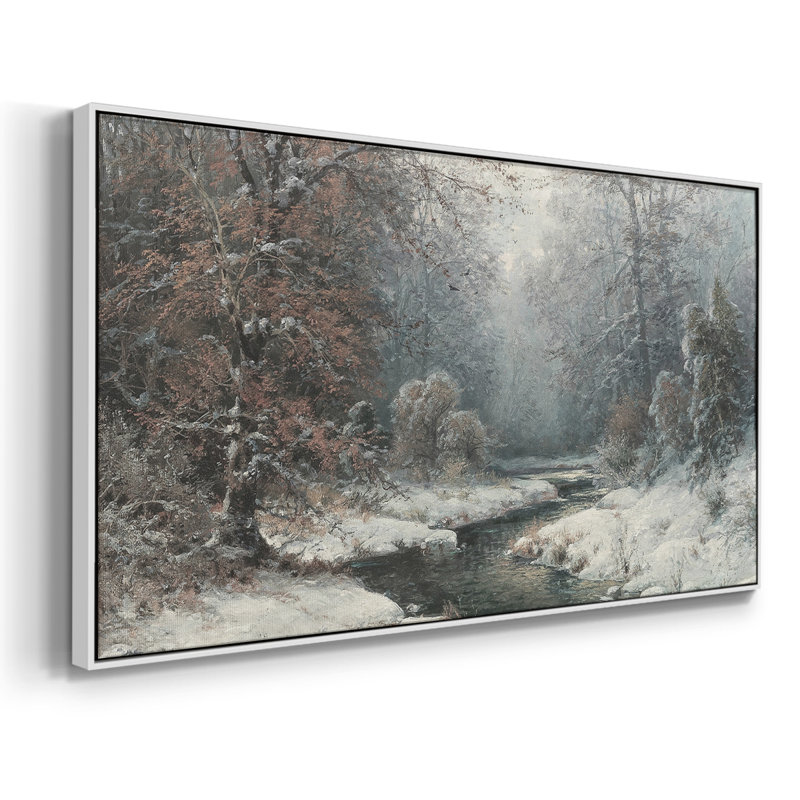 Série paysage - CDXV III - Toile tendue avec châssis encadré - Prêt à être accroché, H 21 po x l 41 po, Blanc