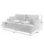 Bentura Oversized Upholstered Light Grey Corduroy Sleeper Sofa Bed Lounge Modular Sofa with Armrests & Throw Pillows-1864529533