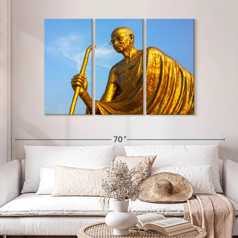 Statue Leisha Golden Gandhi, H 32 po x l 50 po