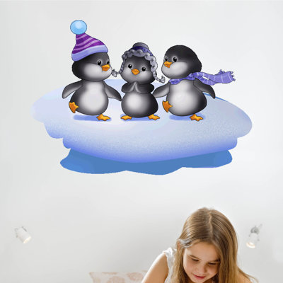 Adhésif décoratif trois pingouins