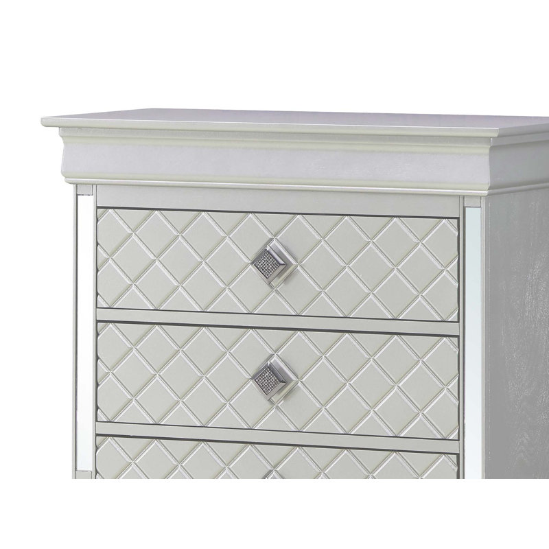 31'' W 5 - Drawer Dresser, Silver Champagne