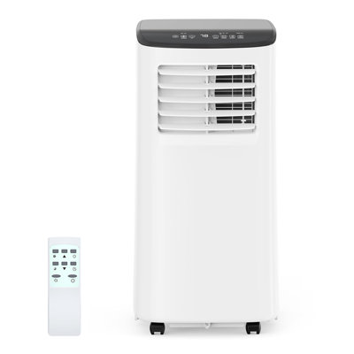 Climatiseur portatif 8 000 BTU - refroidissement 3-en-1, ventilateur et déshumidificateur - sans drainage, silencieux, à distance, minuterie 24H, ensemble de fenêtre - refroidit jusqu'à 350 pieds carrés - couvercle supérieur foncé