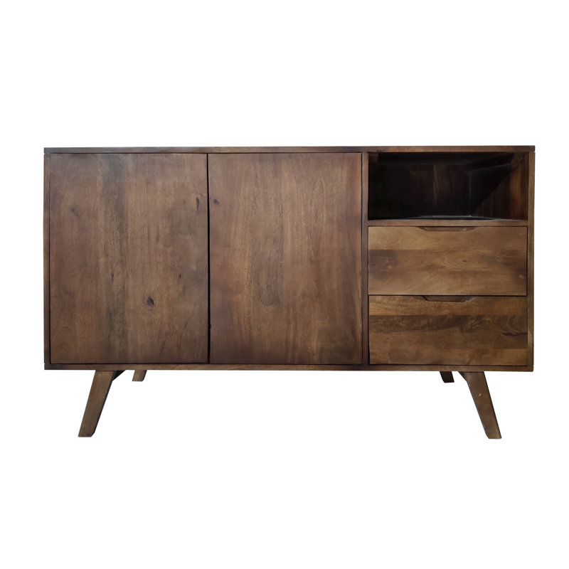 Crowell 120 Cm Wide 2 Drawer Mango Wood Sideboard, Walnut