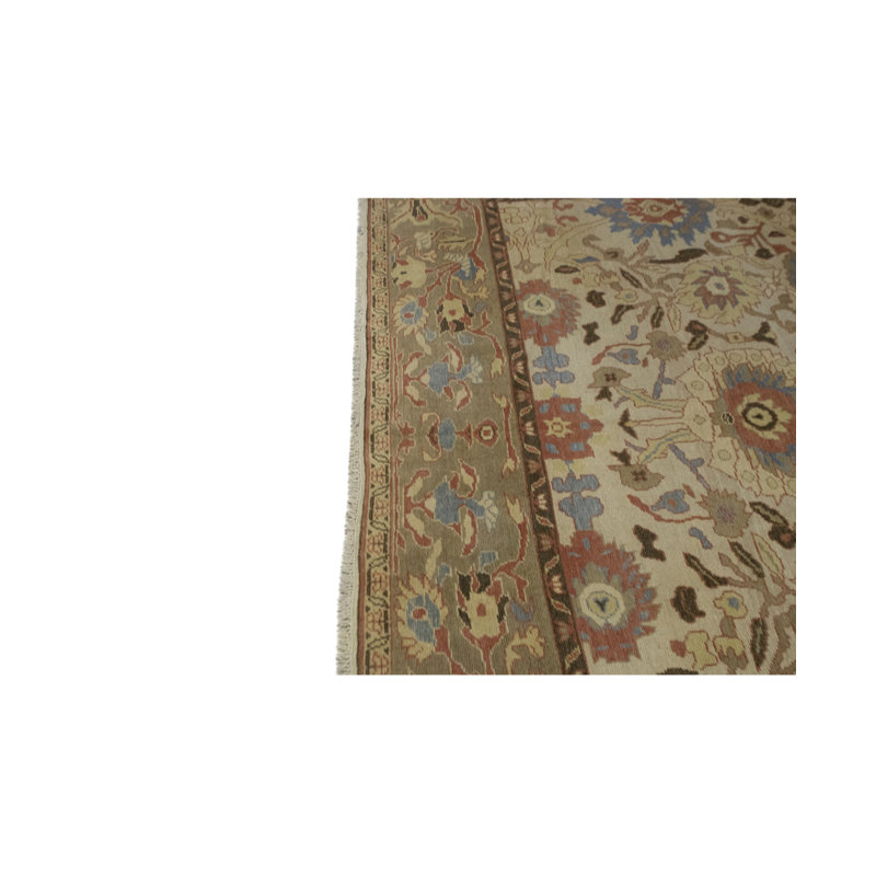 Hand-Knotted High-Quality Brown and Blue Area Rug