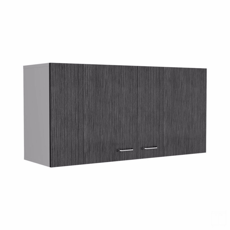Wall Cabinet Toran, Two Shelves, Double Door, White/Dark Gray