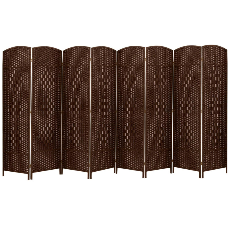 Paravent double 8 panneaux Sebeka, Brun