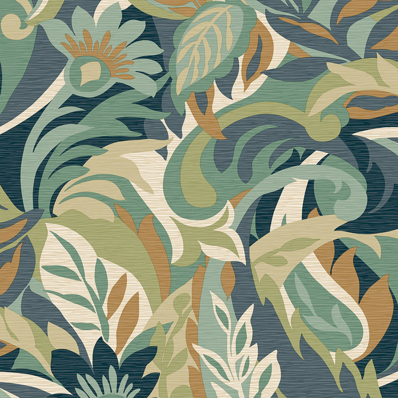 Rouveroy 10.05m x 53cm Matte Wallpaper Roll, Green
