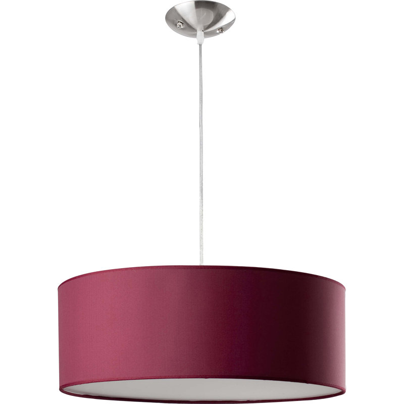 Purcell 2 - Light Silver Drum Pendant, 41 cm H x 41 cm W x 41 cm D, White