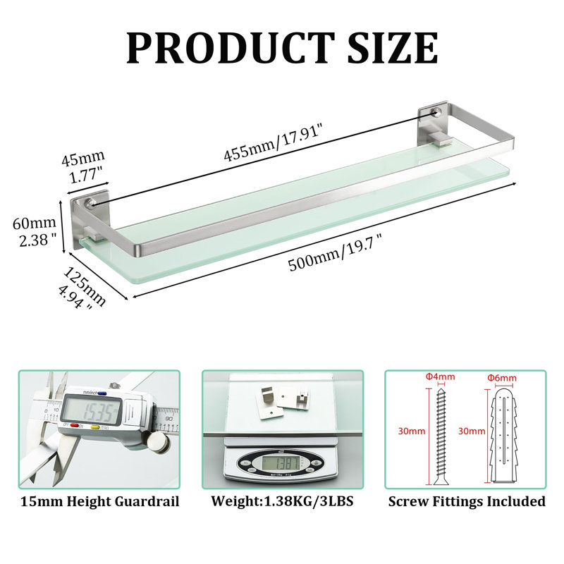 Stainless Steel Wall Bathroom Shelves
