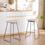 Wooden Seat Count Stools, Saddle Barstools with Metal Leg, Footrest, Backless Counter Height Bar Stools For Kitchen Island, Bar Counter-119008326-119008329