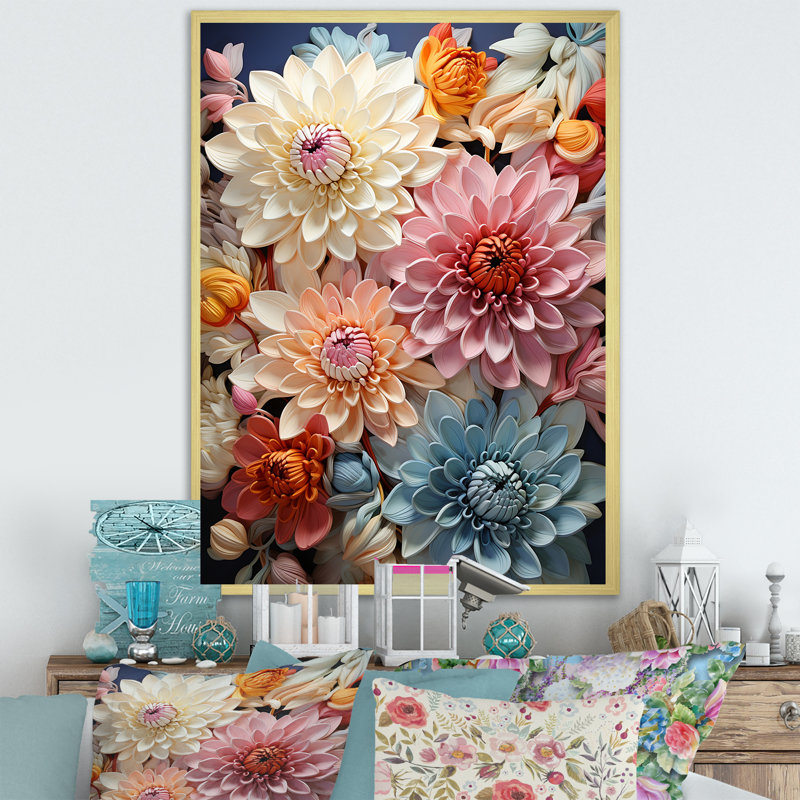 Maman sereine colorée sur toile, H 32 po x l 16 po x P 1 po, Cadre doré simple