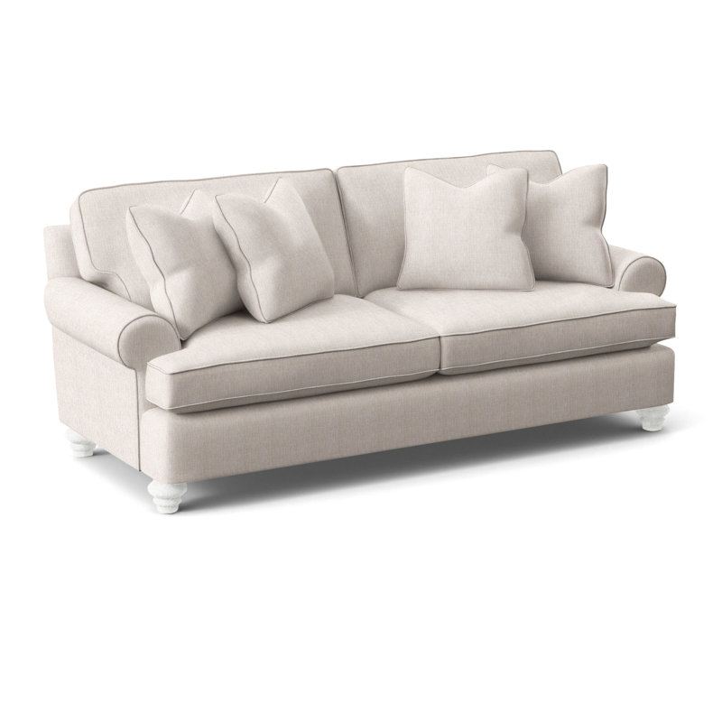 Lowell Upholstered 86'' Sofa, White Sugar Performance; 0863-91, Frost White Finish