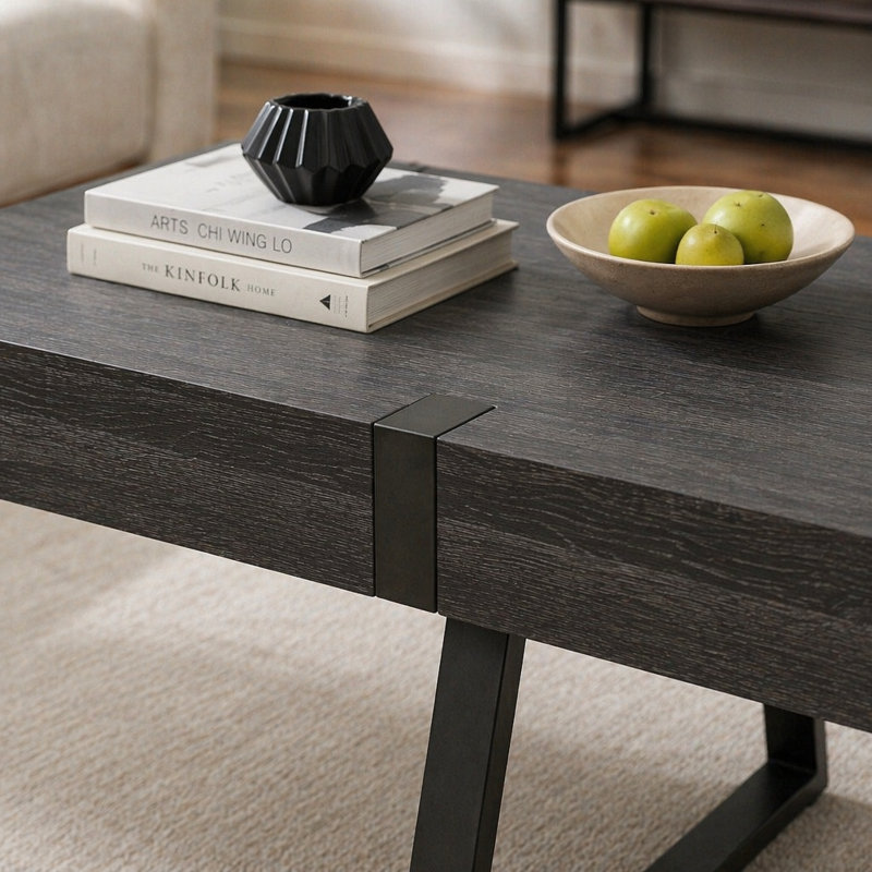 Table basse, Does Not Apply, Natural / White+Natural, 16.57" H x 24.07" W x 48.07" D