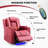 Power Recliner Chair PU Leather Electric Massage Recliner Sofa for Living Room Home Theater Seating with Cup Holders and LED Lighting-606704501