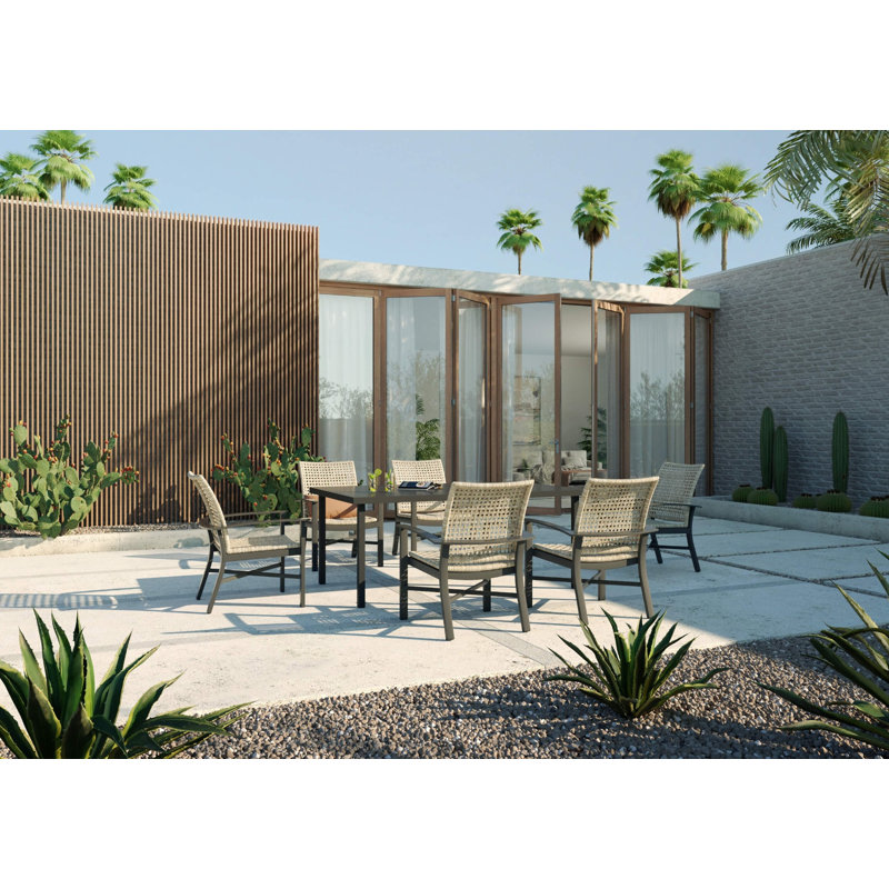 Jasper Rectangular Metal Outdoor Dining Table , 73'' in. W 44'' in. D