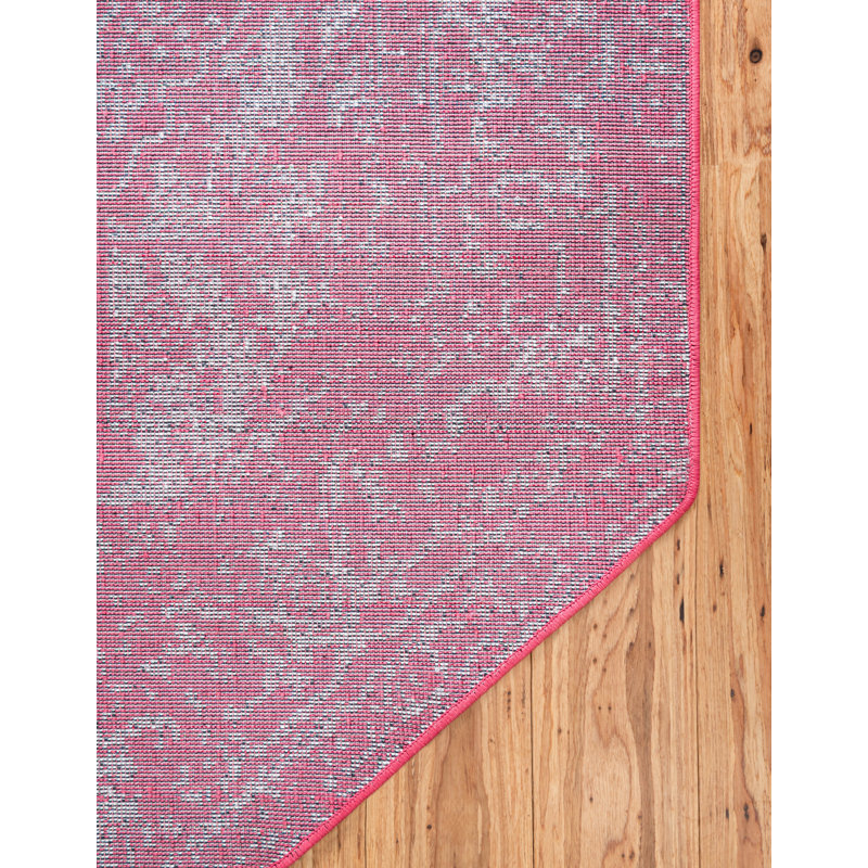 Tapis oriental rose Maxence, Octogone 5 pi 3 po x 5 pi 3 po