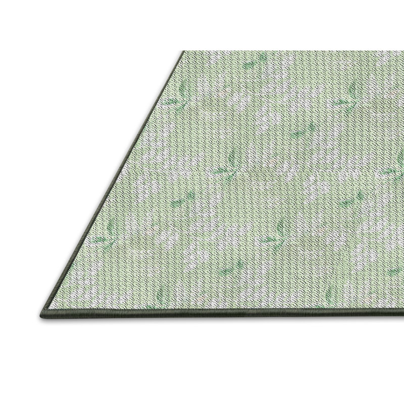 Tapis vert à motif floral, Rectangle 2 pi x 3 pi