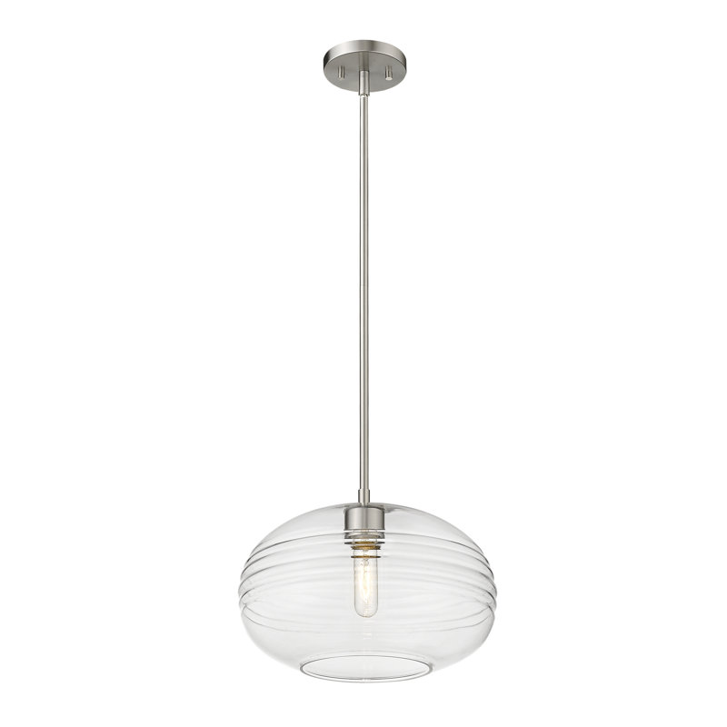 Luminaire suspendu sphère 1 lumière Bollinger, Nickel brossé