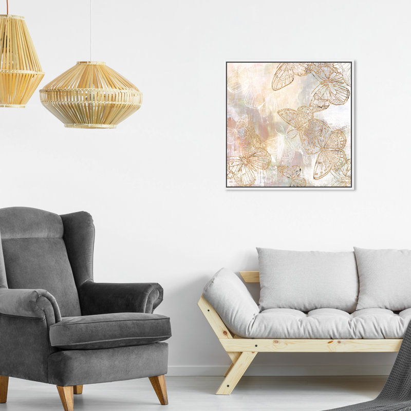 Animaux, insectes de jardin, impression sur toile, H 20 po x l 20 po, Toile blanche encadrée