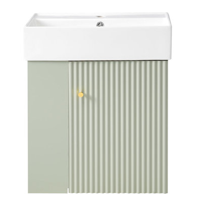 Meuble-lavabo flottant moderne avec lavabo en céramique parfait pour les petites salles de bain