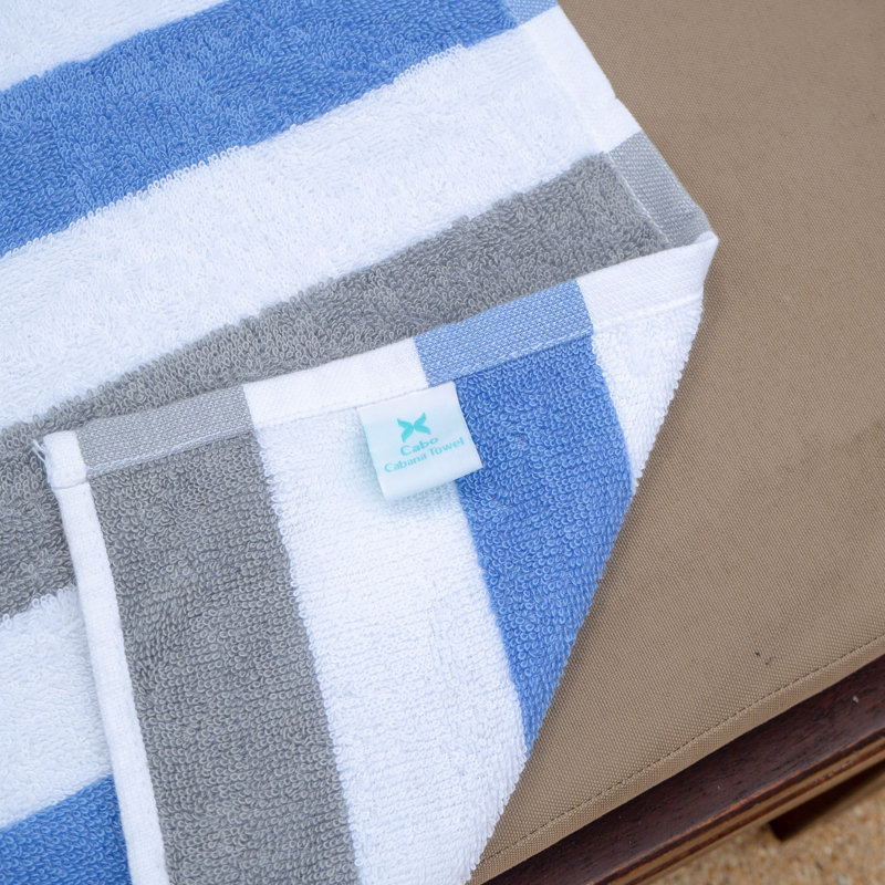 Serviettes de plage 100% coton Arkwright Cabo Cabana (paquet de 4), Gris / bleu marine
