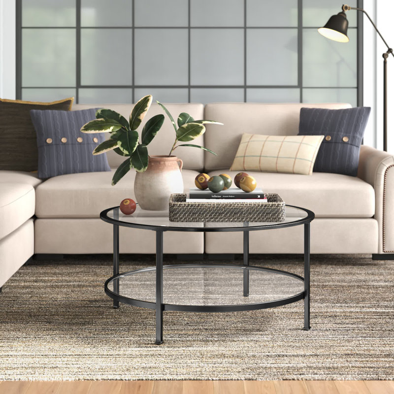Eiffe Glass Top Coffee Table, Bronze
