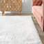 Tapis à poil long moelleux pour chambre à coucher, salle à manger, chambre de bébé, ivoire-1069078002