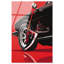 Art mural acrylique rouge "Red Bold Sneaker and Car" par Art Remedy, prêt à être accroché-115055465