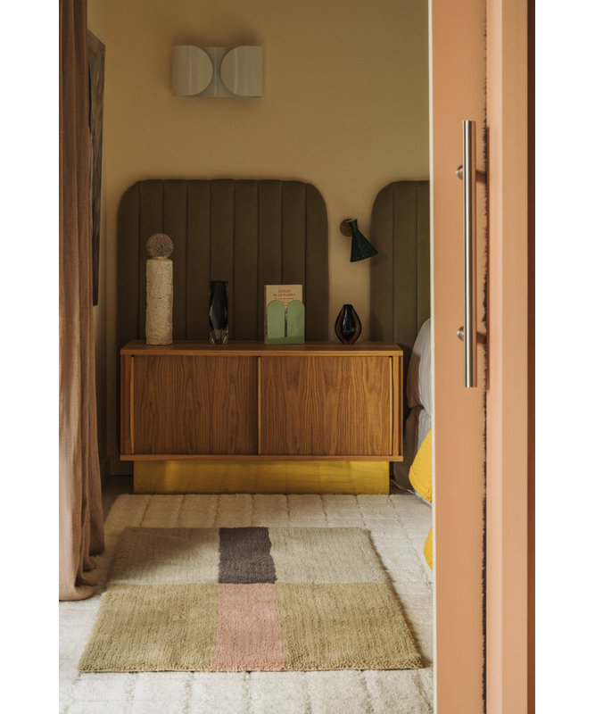 Wool Rug Chroma, Moss/Dusty Pink