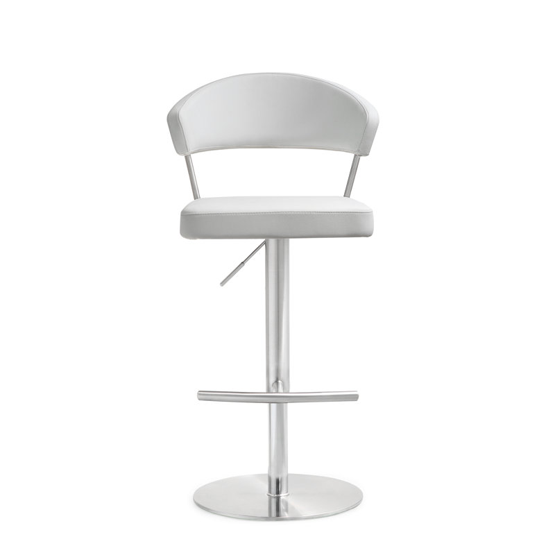 Tabouret pivotant à hauteur réglable Nazife, Blanc