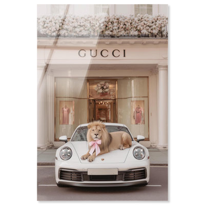 Dainty Lion at the Store Acrylic Print Fashion Wall Decor by Notoriart, Ready to Hang, 24 x 36