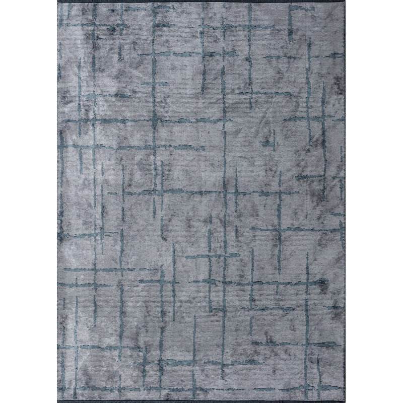 Rapture Gray/Blue Luxury Area Rug, Rectangle 7'10" x 11'2"
